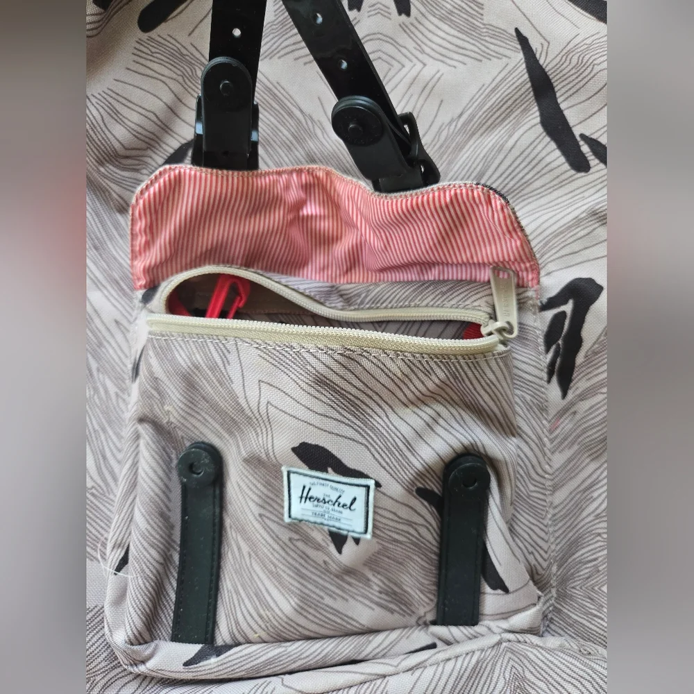 Herschel Supply Co. Tan Geo/Black Rubber Retreat Backpack